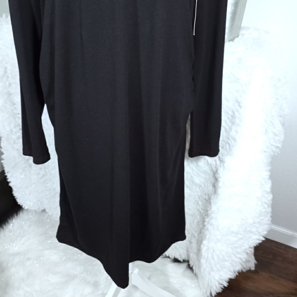 GREAT EXPECTATIONS BLACK LONG SLEEVE T-SHIRT MATERNITY DRESS SZ.XL NWT - Picture 4 of 10